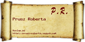 Prusz Roberta névjegykártya
